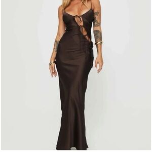 Lioness Chocolate Backless Maxi Dress